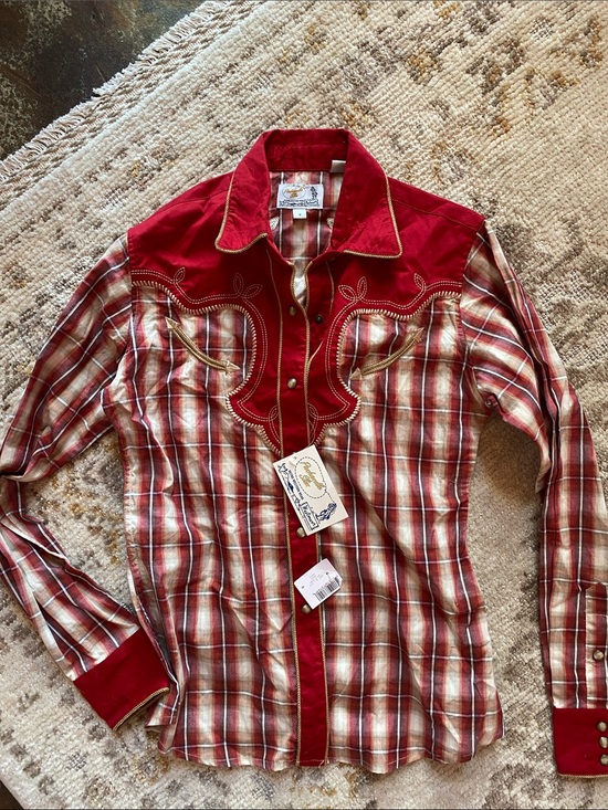Panhandle Slim Tops - Panhandle Red Plaid Western Button-Down Shirt nwt